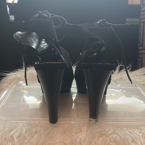 Black, 3 inch platform heels, Gently used - Picture 2 of 4